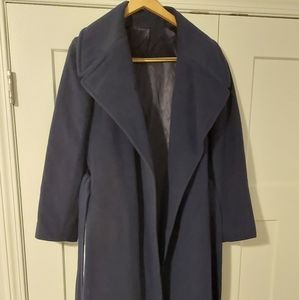 Vintage Navy Blue Cashmere Overcoat Tailored by Lorendale 